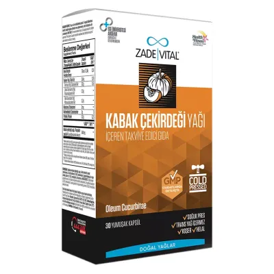 Zade Vital Kabak Çekirdeği Yağı 60 Yumuşak Kapsül