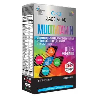 Zade Vital Multivitamin 30 Bitkisel Sert Kapsül