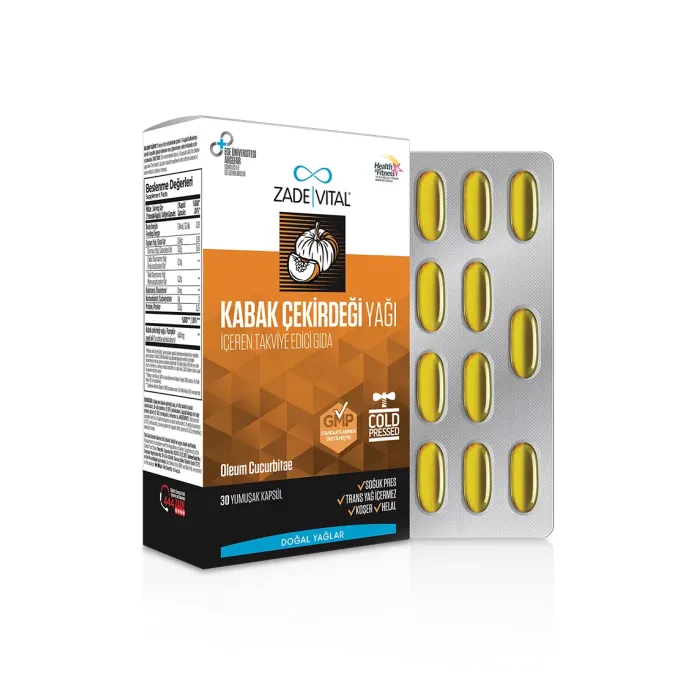 Zade Vital Kabak Çekirdeği Yağı 60 Yumuşak Kapsül