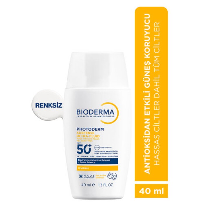 Bioderma Photoderm XDefense Spf50+ Tüm Cilt Tipleri İçin Renksiz Güneş Kremi 40 ml