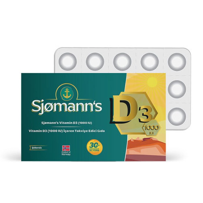 Sjomann’s Vitamin D3 1000 IU 30 Adet Çiğnenebilir Jel Form